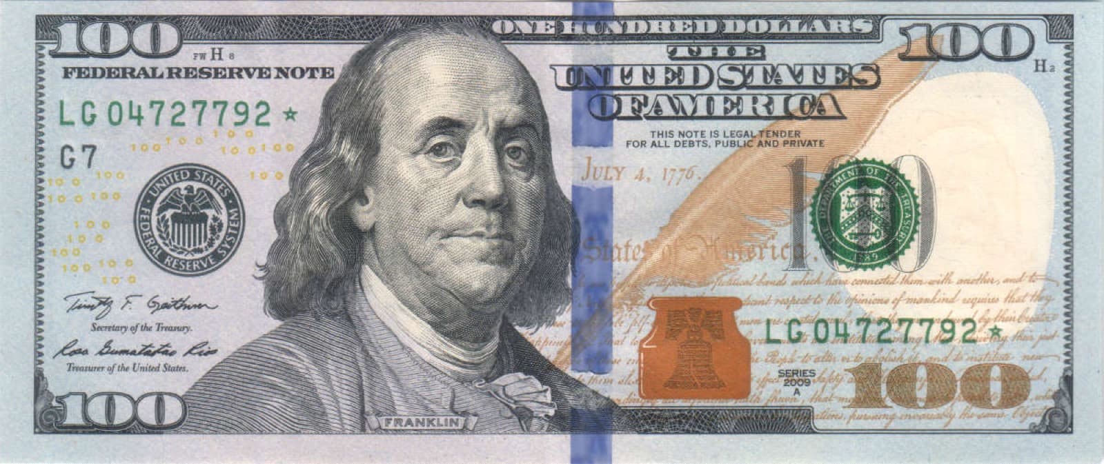 Obverse of the United States one-hundred-dollar bill
